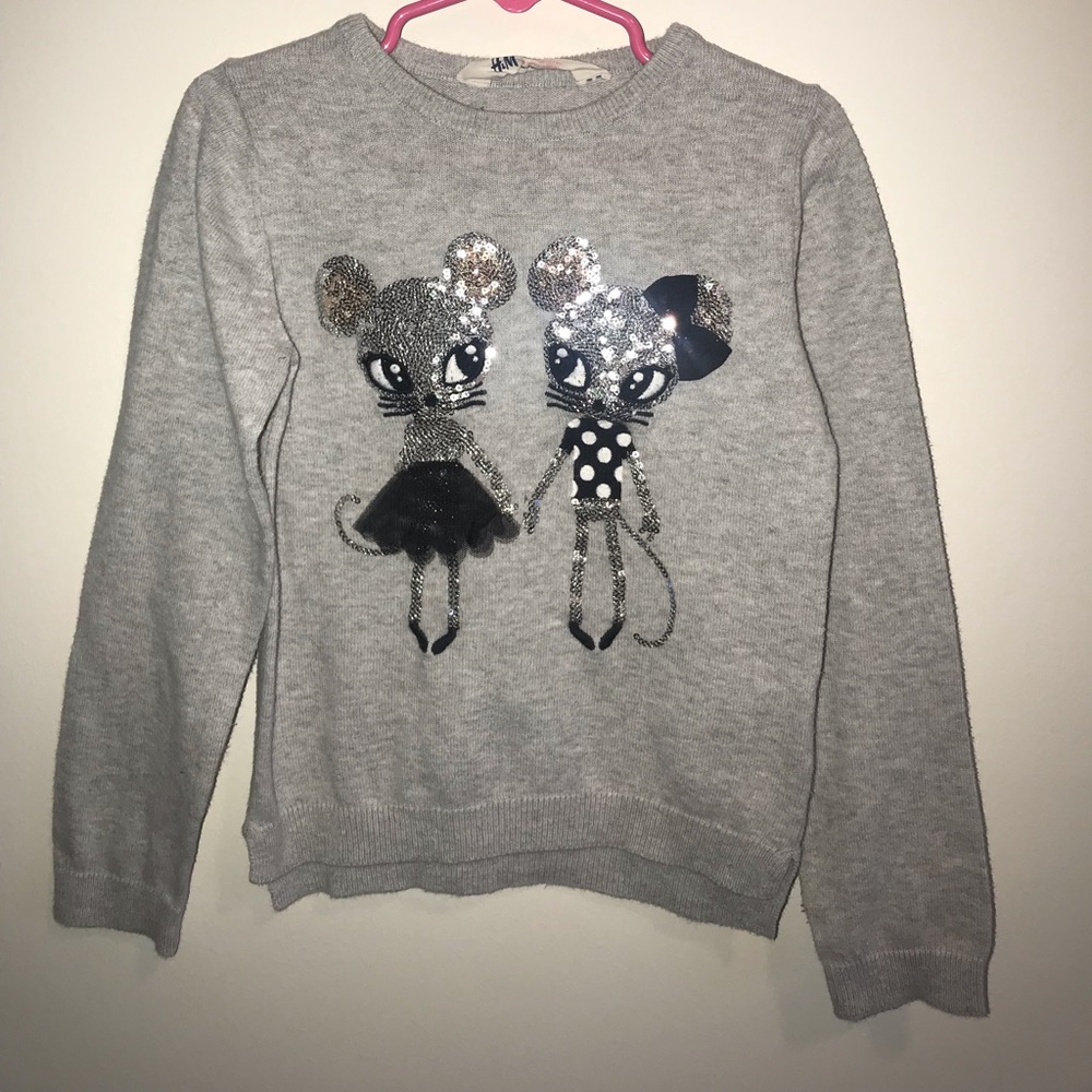 H&M Girl’s Sequined Mice Sweater